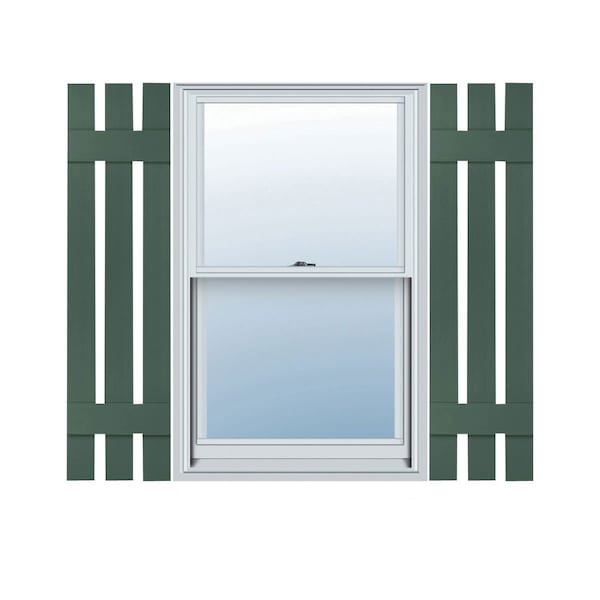 Ekena Millwork Lifetime Vinyl, TailorMade 3 Board Spaced (2 Batten), Board-n-Batten, Shutter Loks, LS3C12X03300FG, PR LS3C12X03300FG - main